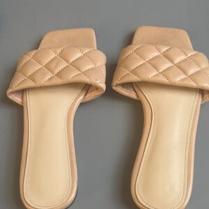& Other Stories Tan Quilted Sandals